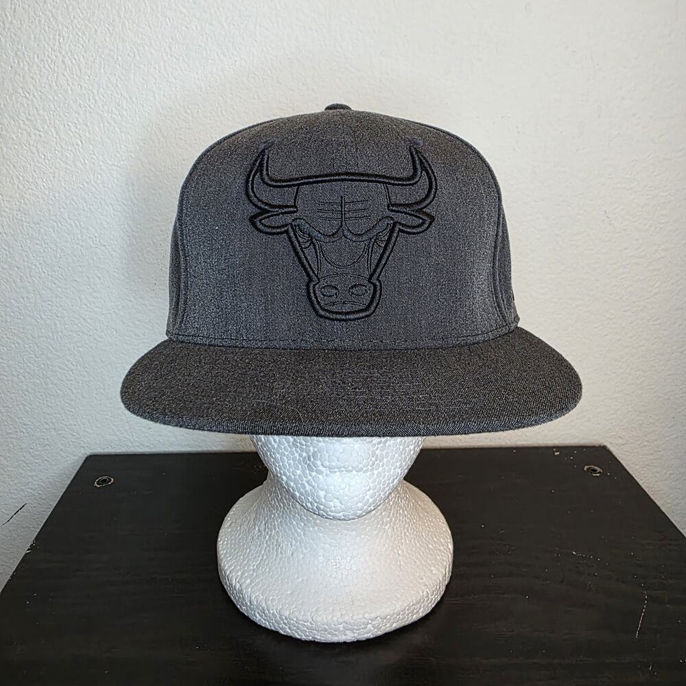 Chicago Bulls Ultra Game NBA SnapBack Embroidered Cap Hat All Black Logo Stitch